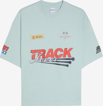 Bershka T-Shirt 'SAVAG' in Blau: Vorderseite