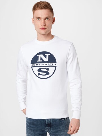 North Sails Sweatshirt in Wit: voorkant