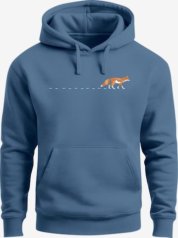 Neverless Sweatshirt 'Walking Fox' in Blau: Vorderseite