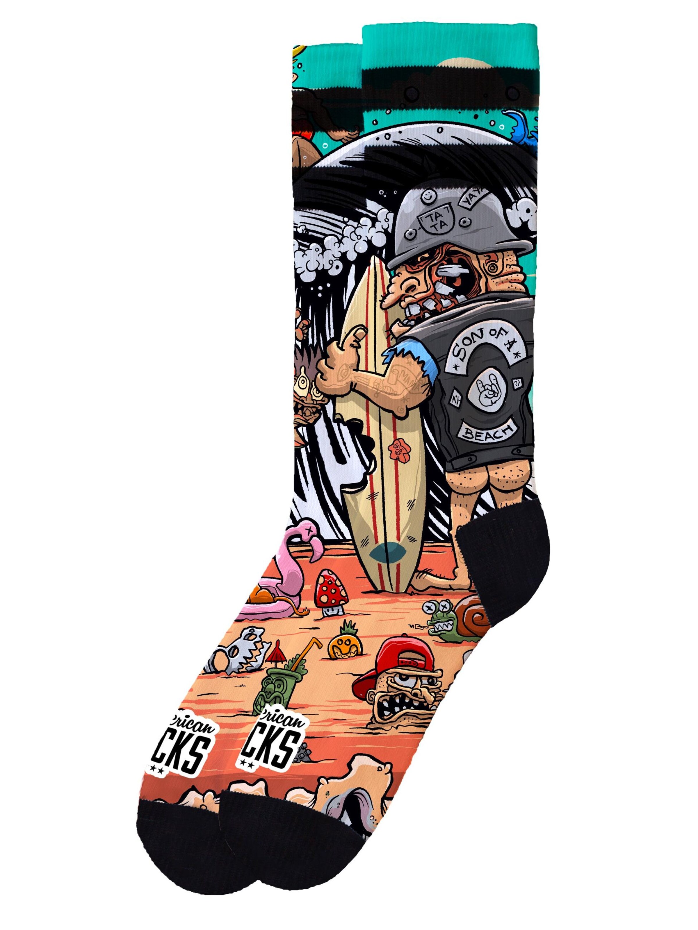 American Socks Socken 'Son of a beach'‌‌‌ in Orange: Vorderseite