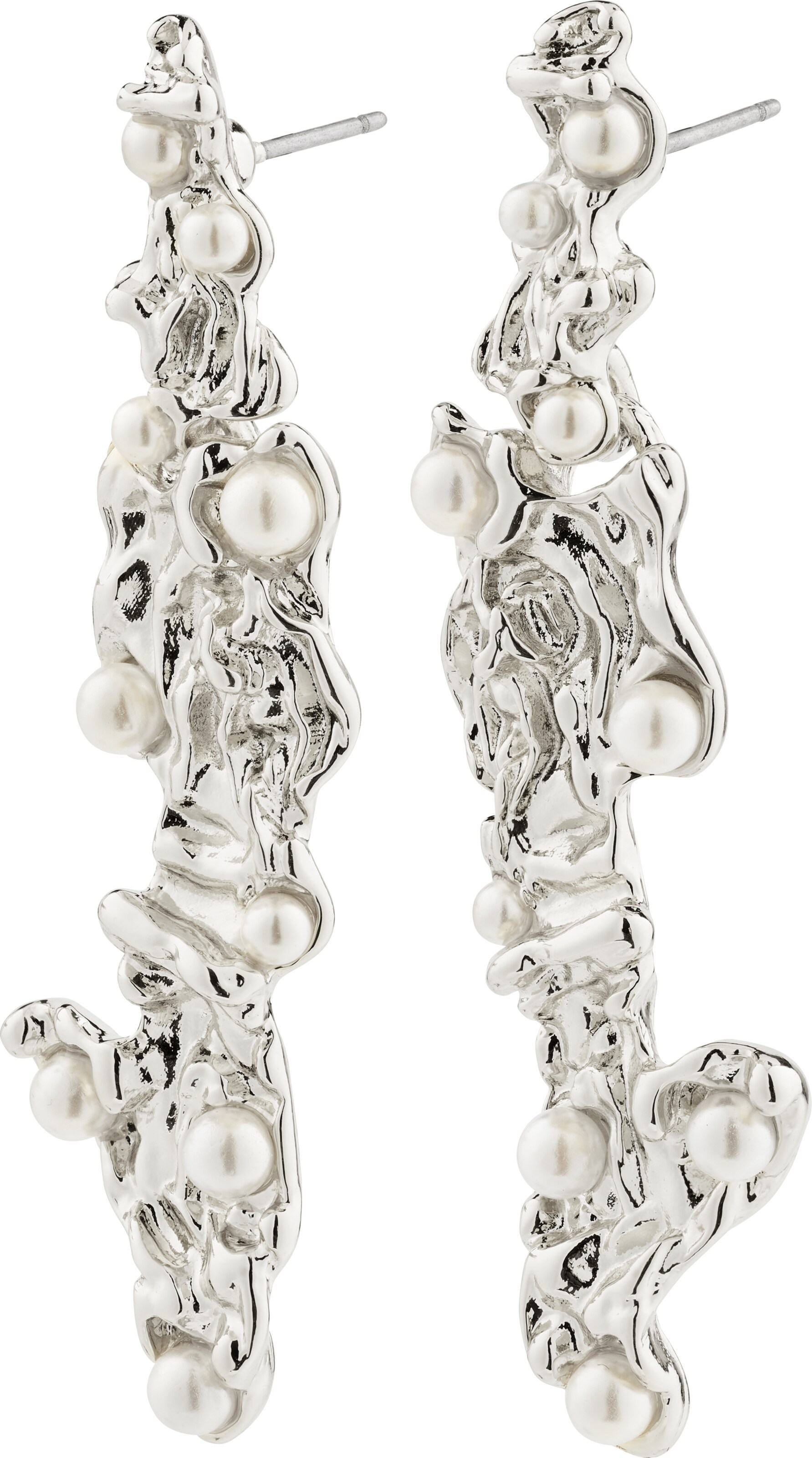 Pilgrim Σκουλαρίκια 'Jude' σε ασημί: μπροστά