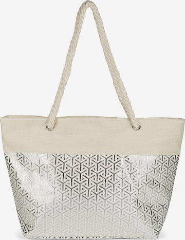 styleBREAKER Strandtasche 'Strandtasche metallic Infinity Würfel' in Silber: Vorderseite