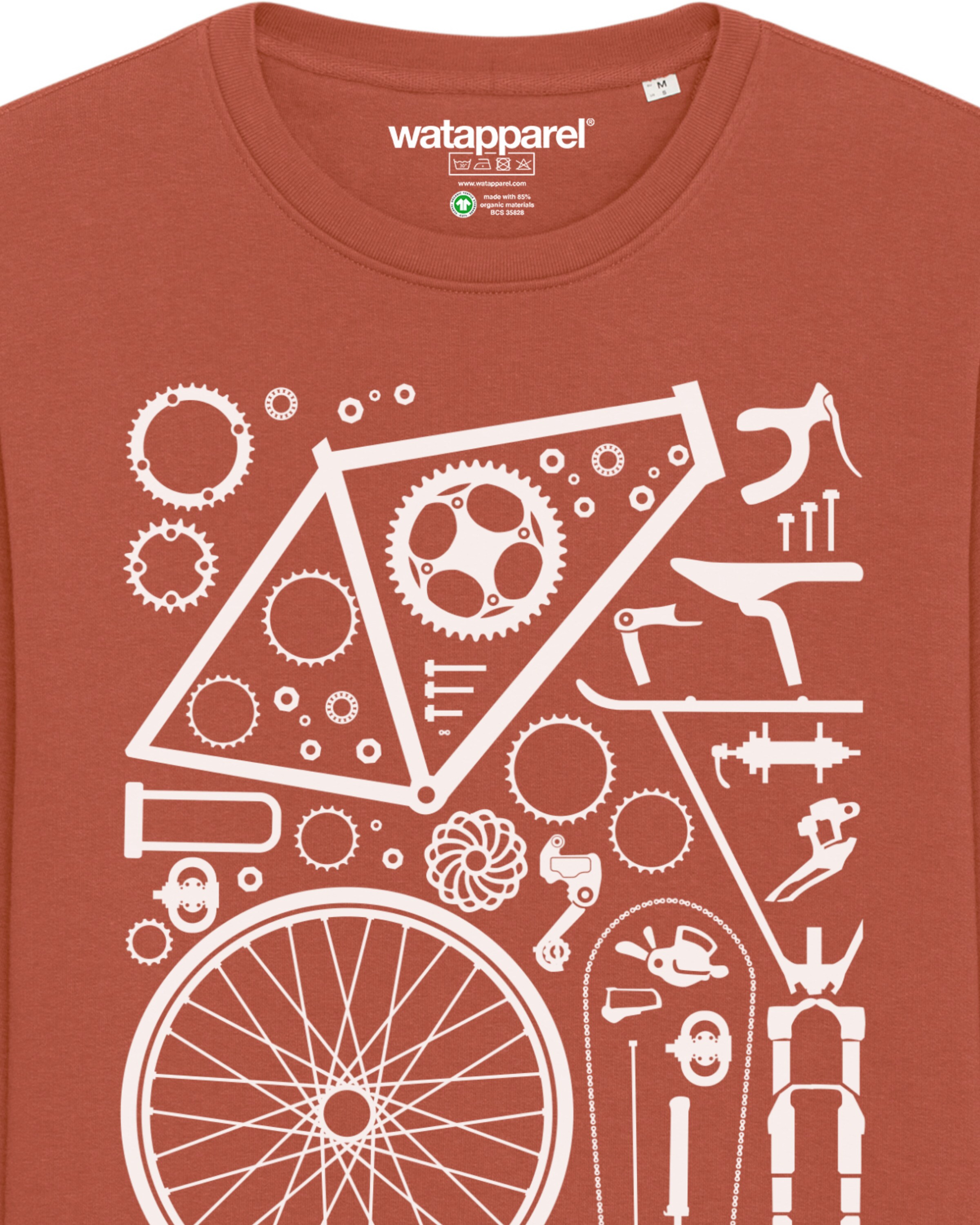 Watapparel Sweatshirt 'Fahrradteile' in Bruin