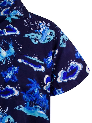 King Kameha Regular Fit Hemd 'Christmas Island'‌‌‌‌‌‌‌‌ in Blau