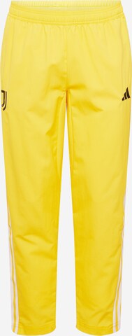 ADIDAS PERFORMANCE Tapered Workout Pants 'Juve' in Yellow: front