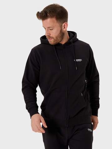 Oldskull Sweatvest in Zwart: voorkant