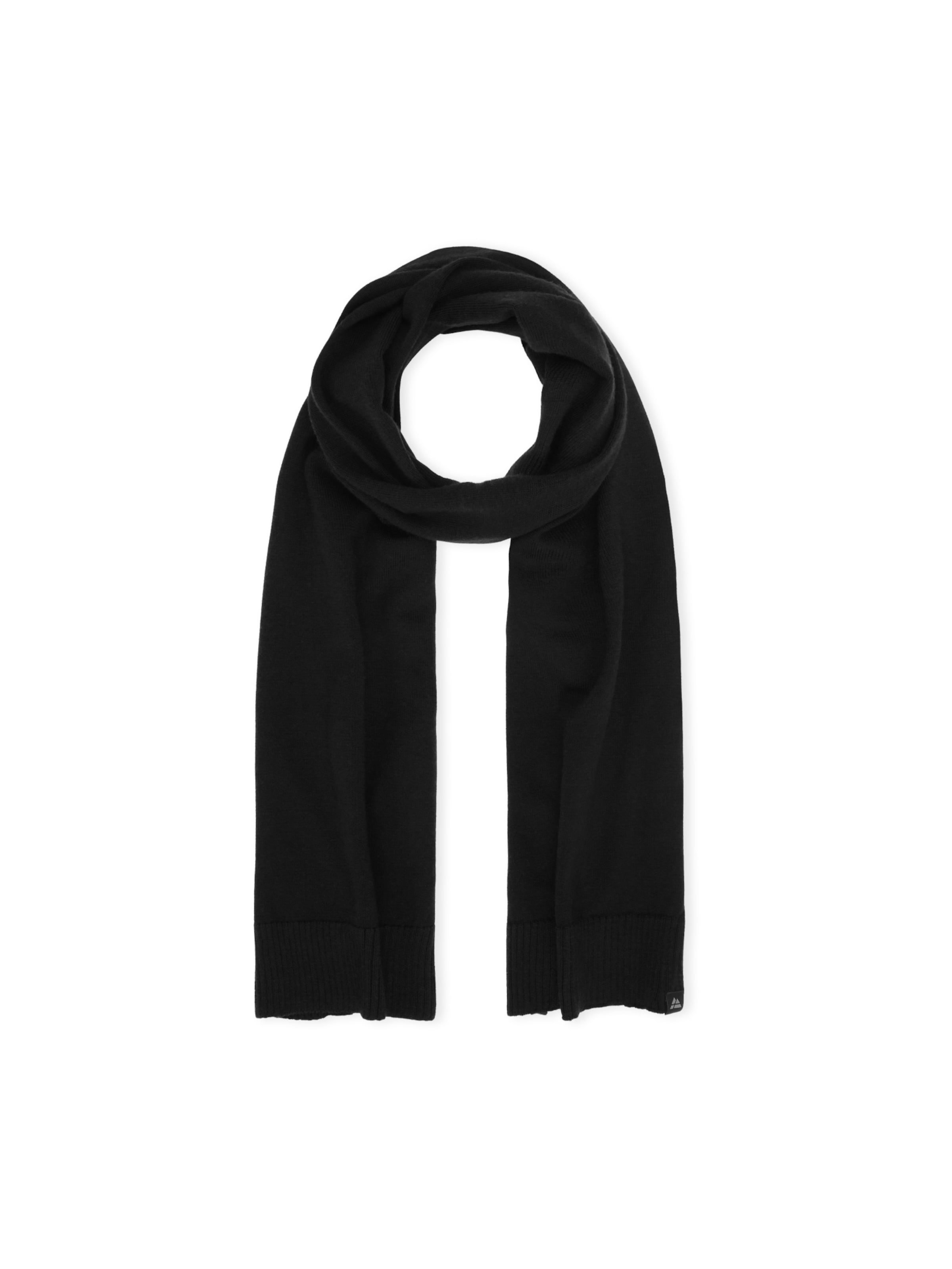 DANISH ENDURANCE Scarf 'Merino' in Black: front