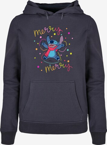 ABSOLUTE CULT Sweatshirt 'Lilo And Stitch - Merry Rainbow' in Blauw: voorkant
