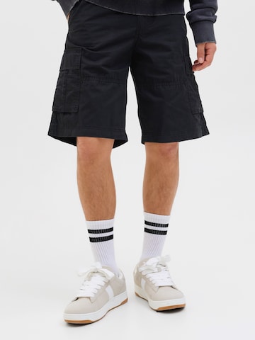 JACK & JONES Regular Cargobroek 'JWHZEUS' in Zwart: voorkant
