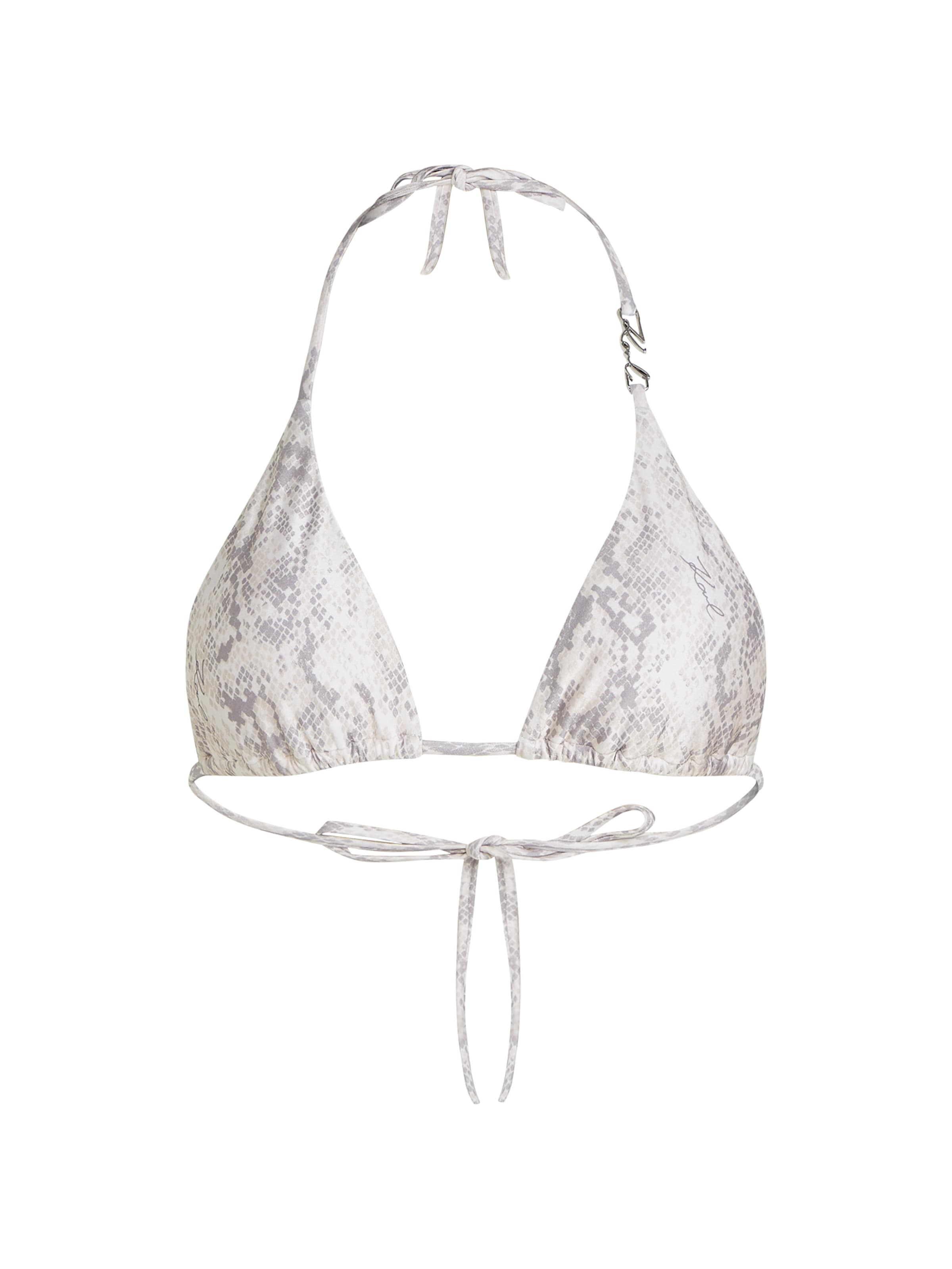Karl Lagerfeld Bikinitop ' Triangel-Bikini-Oberteil ' in 90 in de kleur Grijs / Wit, Productweergave