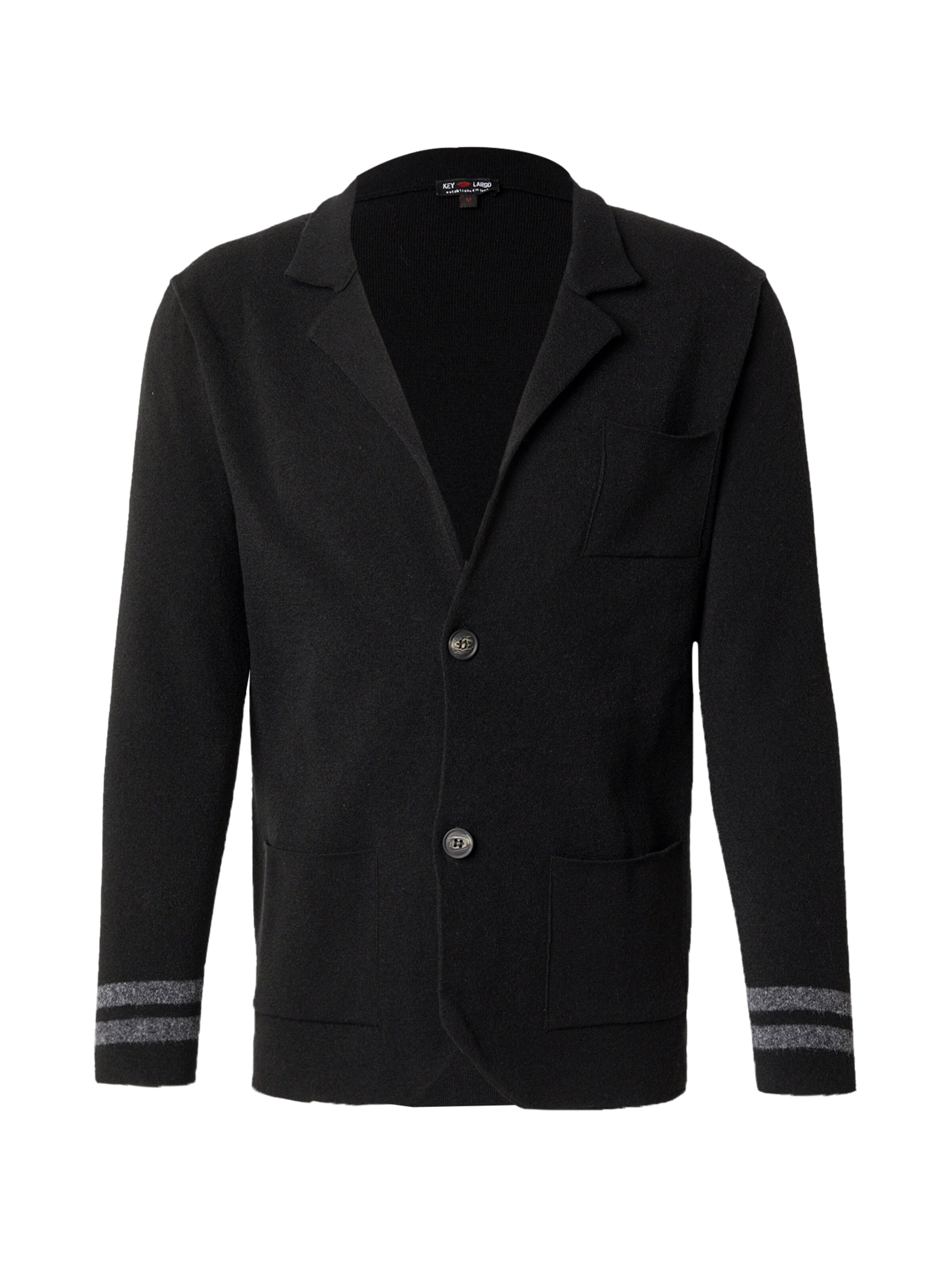 Key Largo Strickjacke 'ALREADY' in Schwarz: Vorderseite