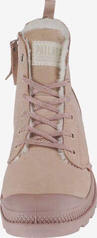 Palladium Lace-Up Ankle Boots 'Pampa Hi Zip WL' in Pink