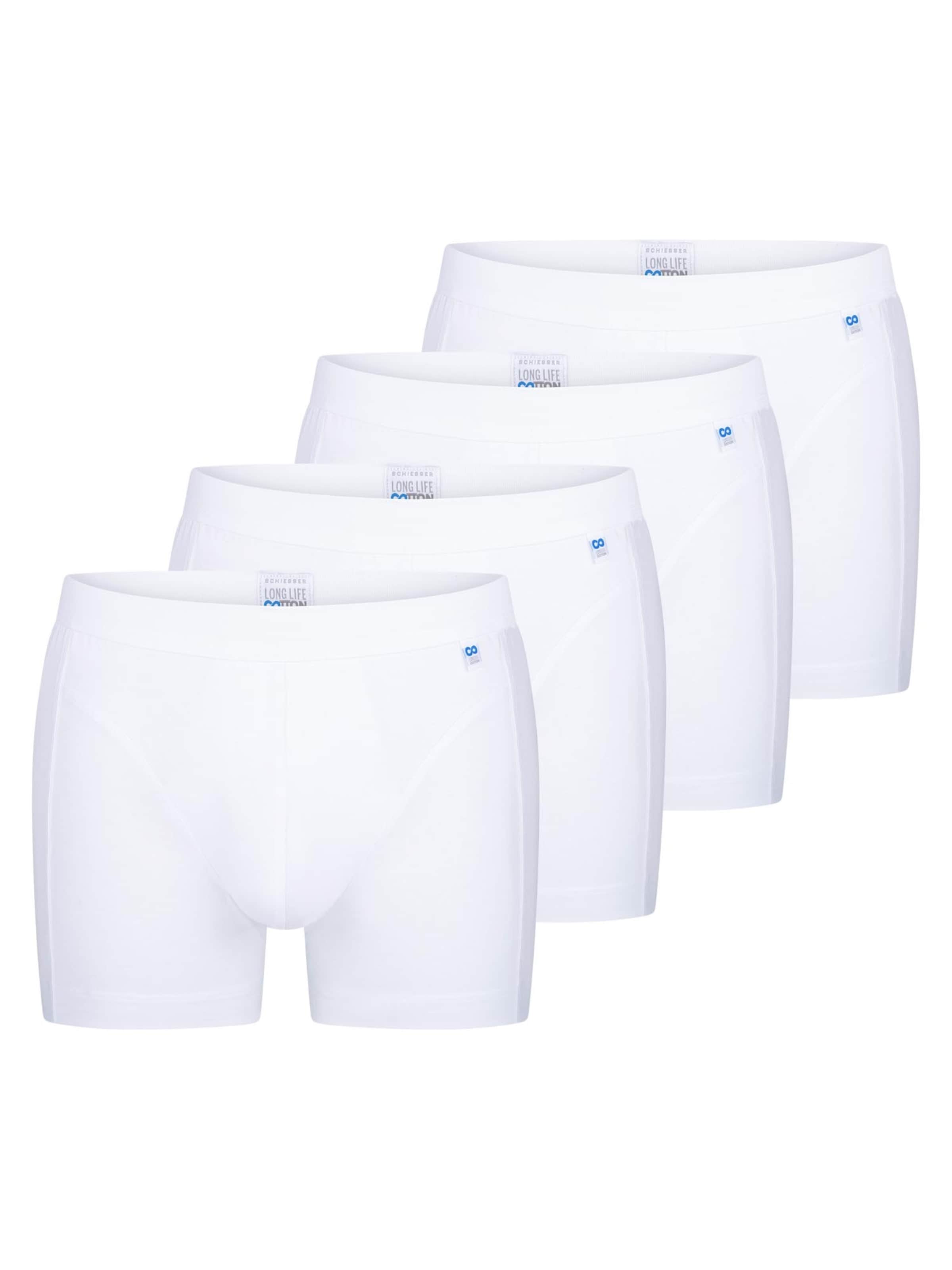 SCHIESSER Boxer shorts 'Long Life Cotton' in White: front