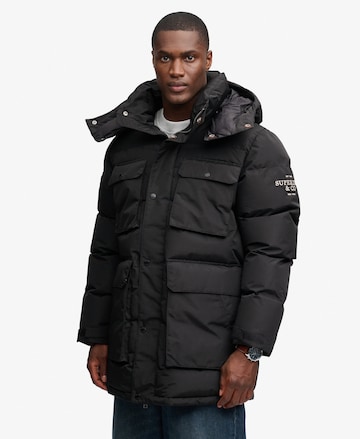 Superdry & Co Winterparka 'Everest Expedition' in Zwart: voorkant
