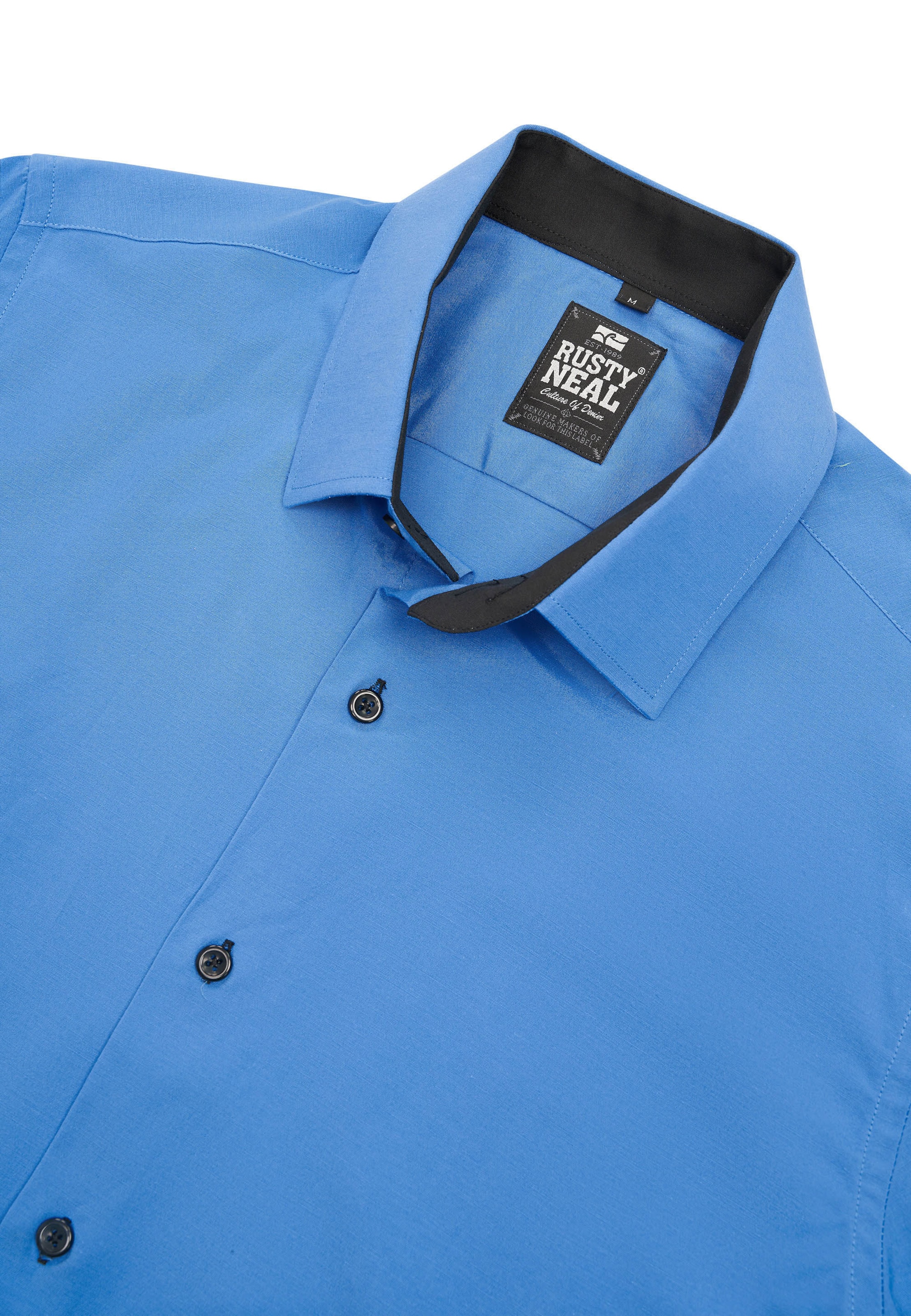 Rusty Neal Slim Fit Hemd in Blau