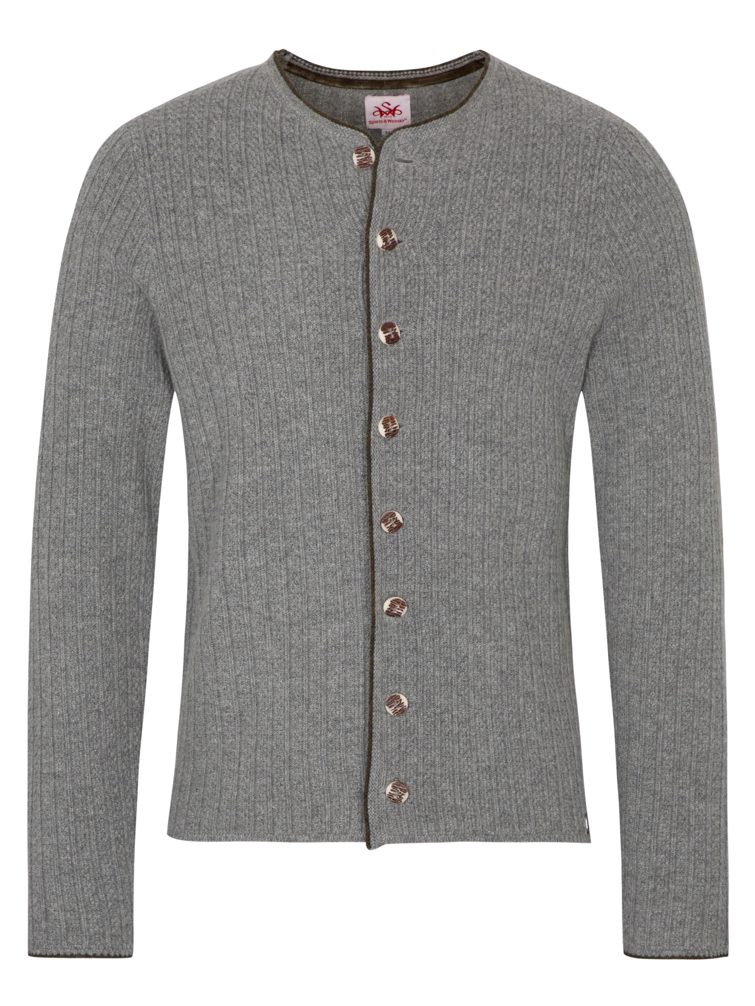 SPIETH & WENSKY Strickjacke 'Gerber' in Grau: Vorderseite