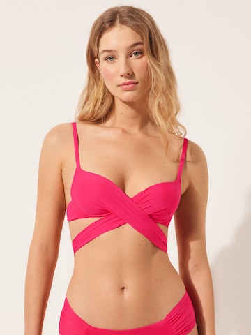 CALZEDONIA Bralette Bikini Top in Pink: front