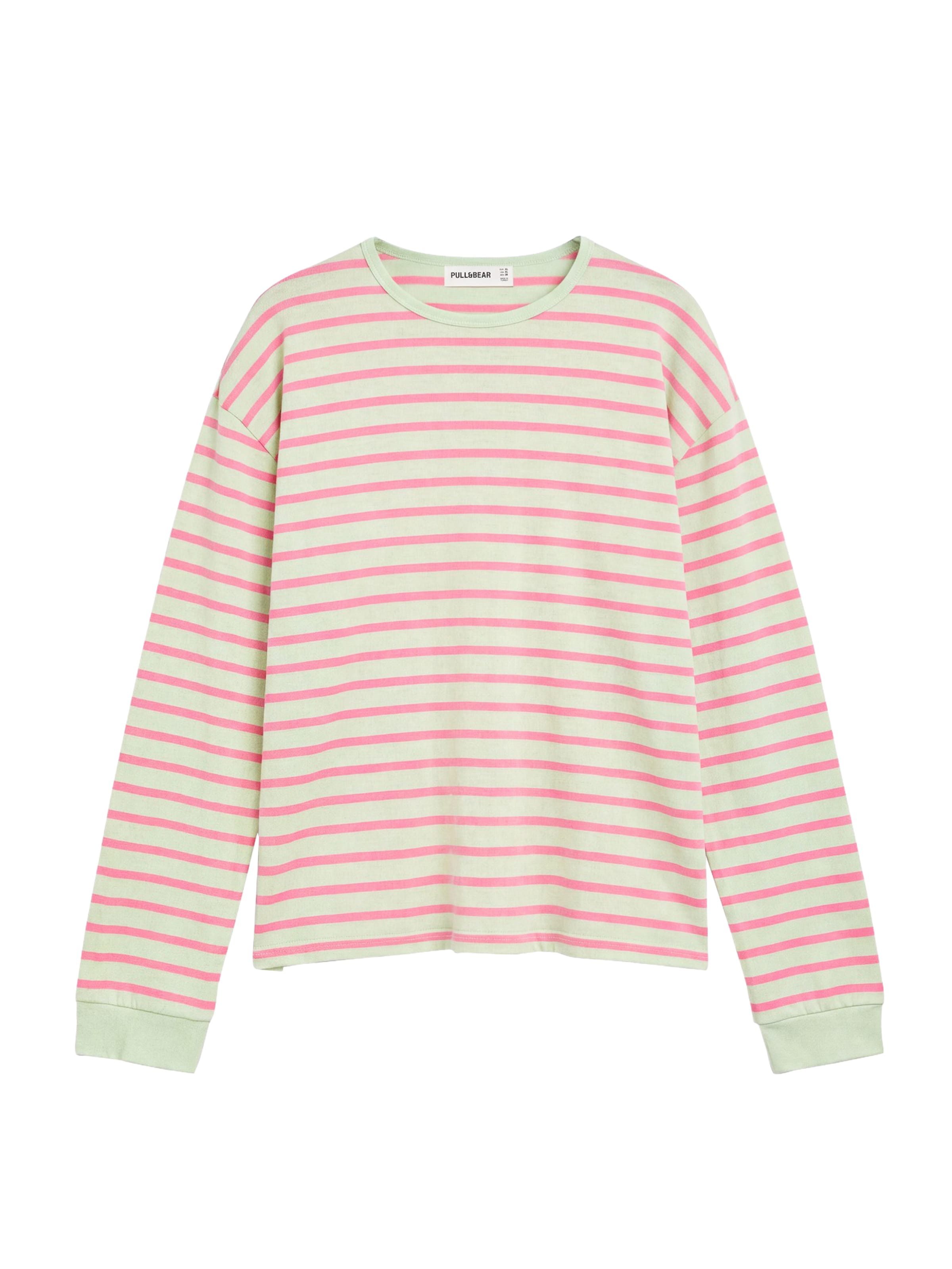 Pull&Bear Тениска в размер XS в пастелно зелено / светлорозово, Преглед на продукта