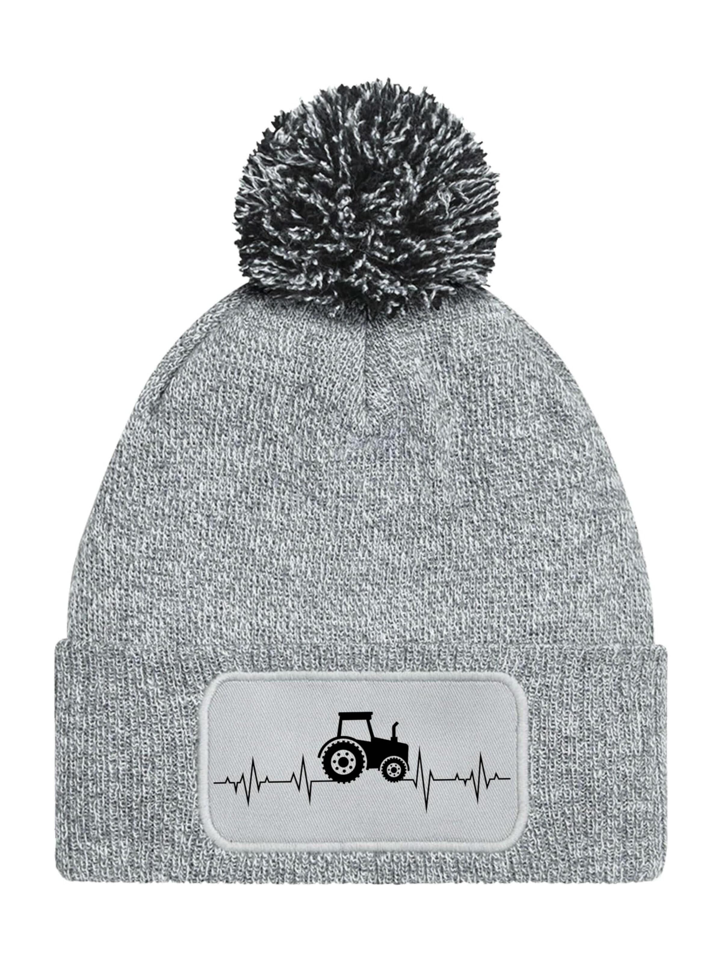 Youth Designz Mütze 'Heartbeat Traktor'‌‌‌‌ in Grau: Vorderseite