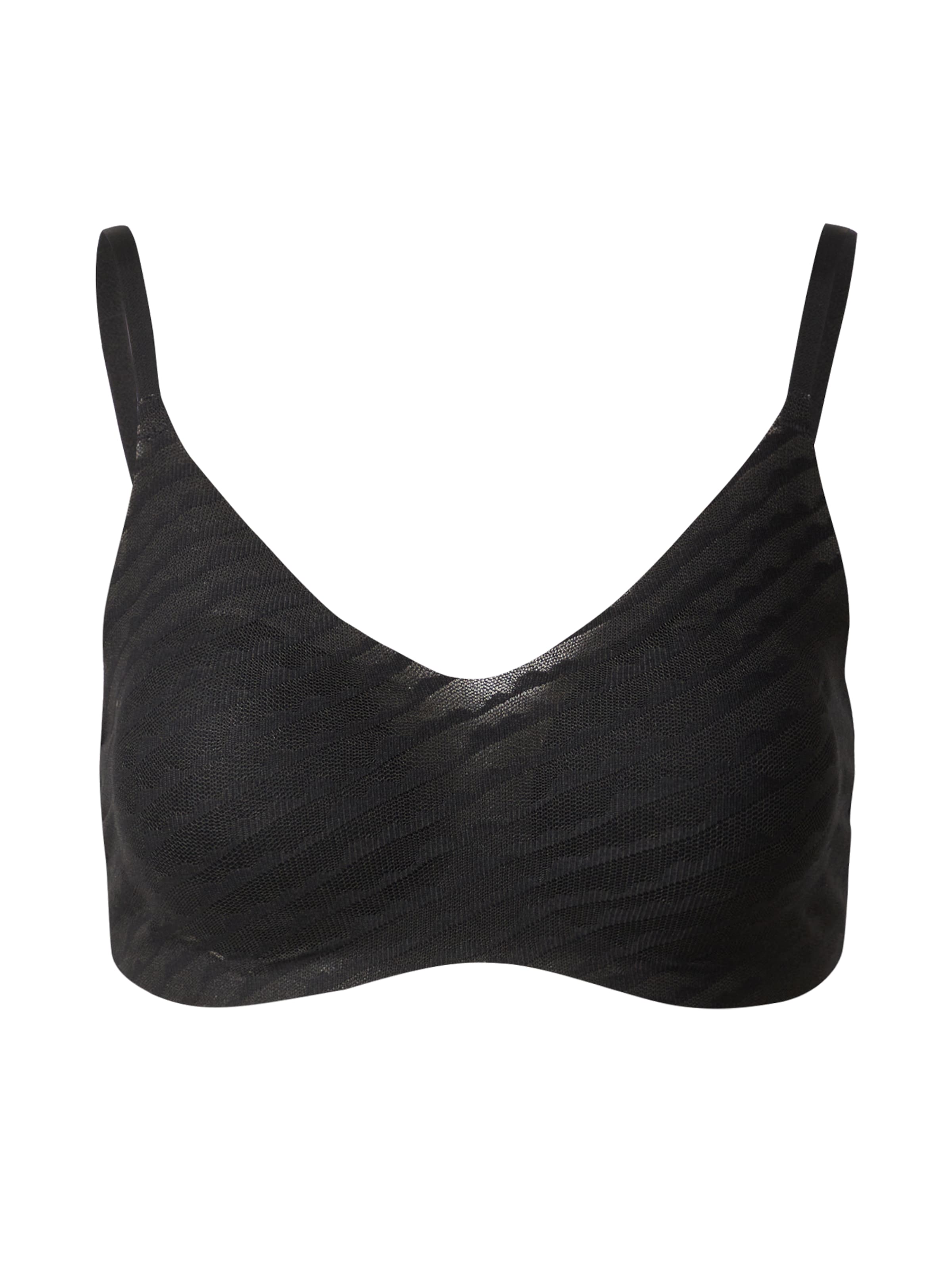 SLOGGI Bralette Bra 'ZERO Lacy H' in Black: front