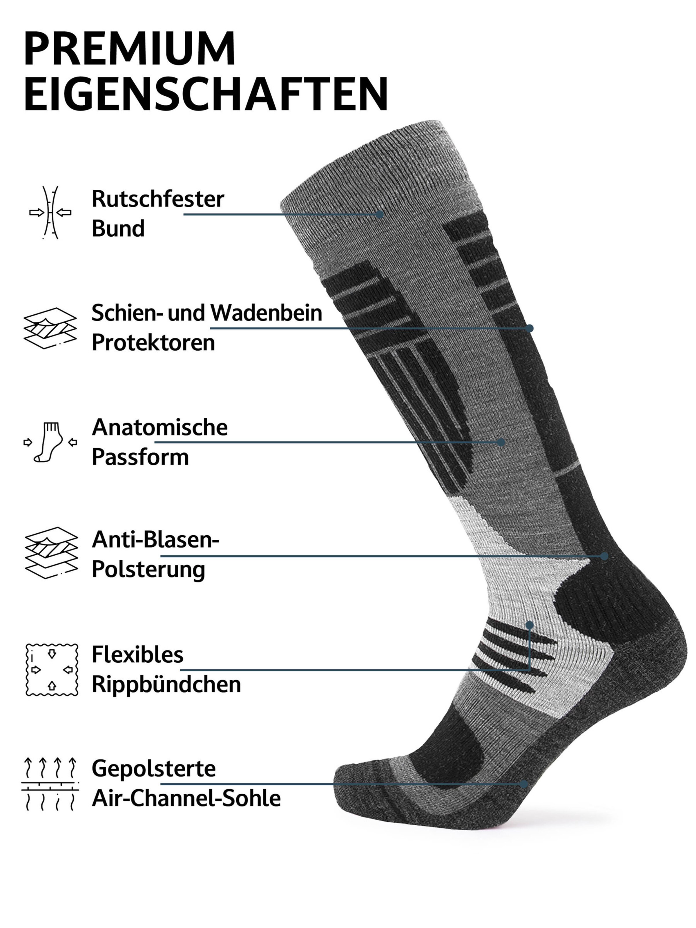 Occulto - Calcetines deportivos 'Ski Felix' en gris