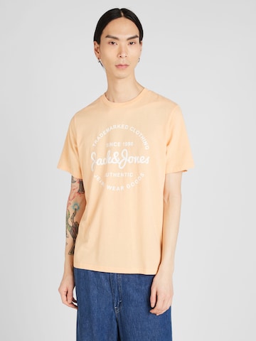 JACK & JONES Μπλουζάκι 'FOREST' σε πορτοκαλί: μπροστά