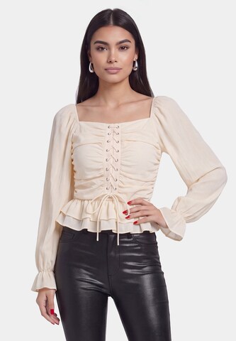faina - Blusa em bege: frente