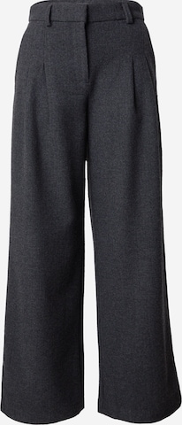 MSCH COPENHAGENWide Leg/ Široke nogavice Hlače s naborima 'Seba' - siva boja: prednji dio