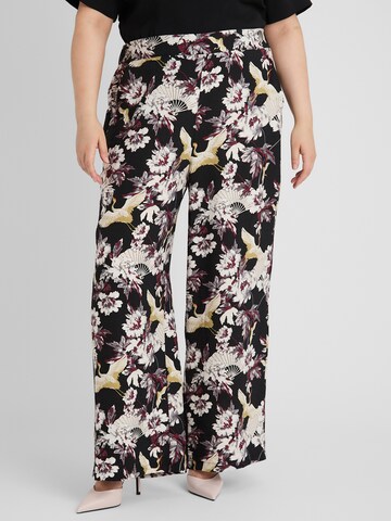 Guido Maria Kretschmer Curvy Wide leg Trousers 'Orelia' in Black: front