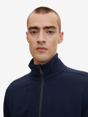 TOM TAILOR Zip-Up Hoodie in Blue