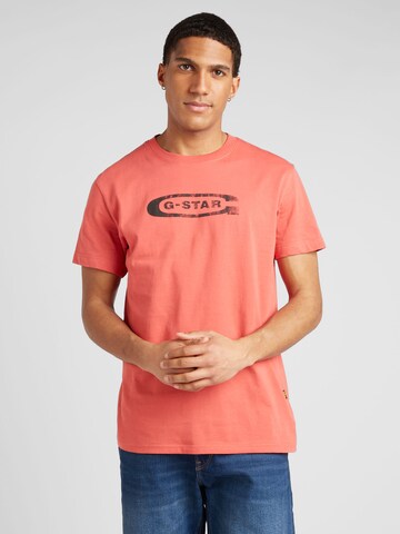 T-Shirt G-Star RAW en rouge : devant