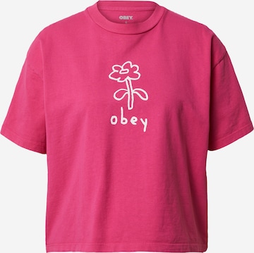 Obey Koszulka w kolorze różowy: przód