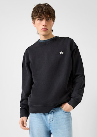 Sweat-shirt QS en noir : devant