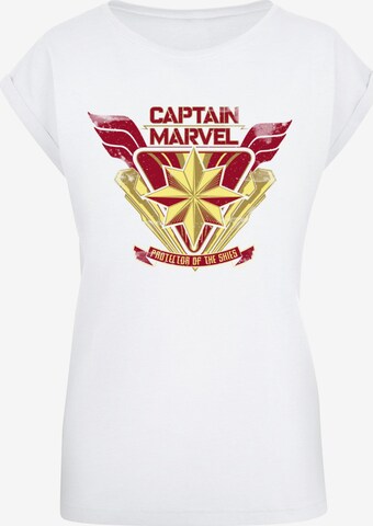 ABSOLUTE CULT T-Shirt 'Captain Marvel - Protector Of The Skies' in Weiß: predná strana