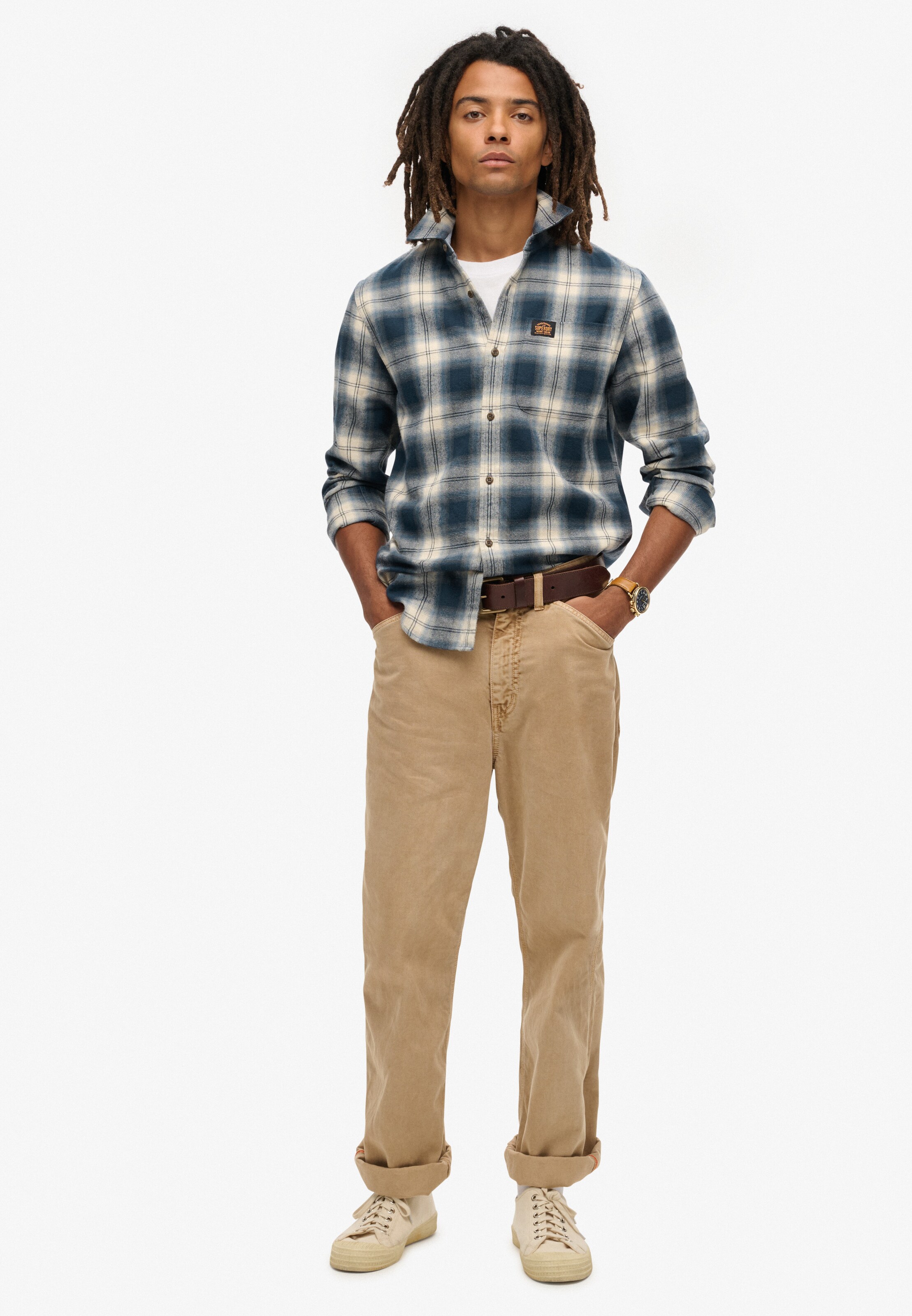 Superdry Regular fit Button Up Shirt in Blue