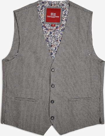 Finshley & Harding London Suit Vest 'mit Fliege und Einstecktuch' in Grey: front
