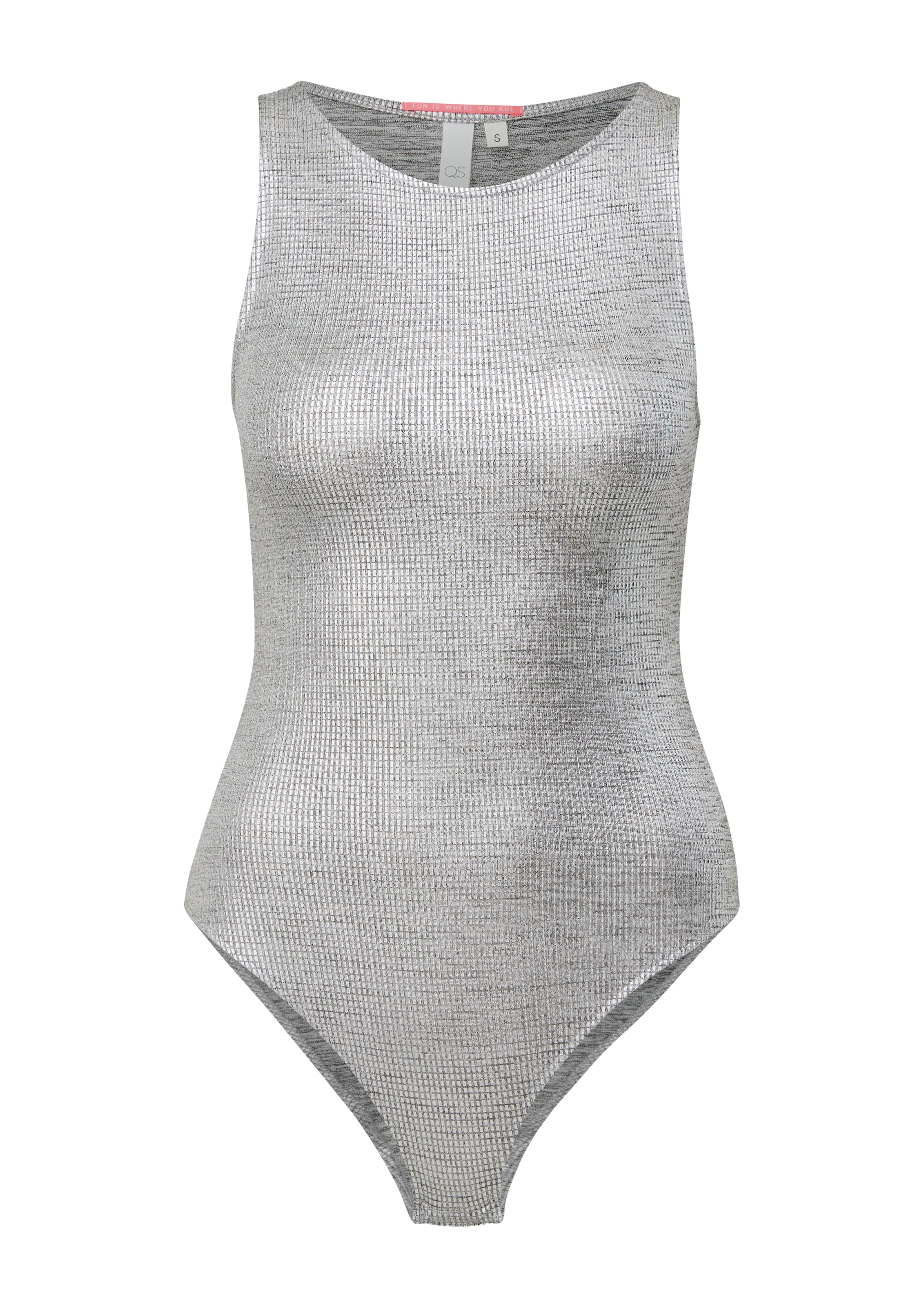QS Shirtbody in Silber: Vorderseite