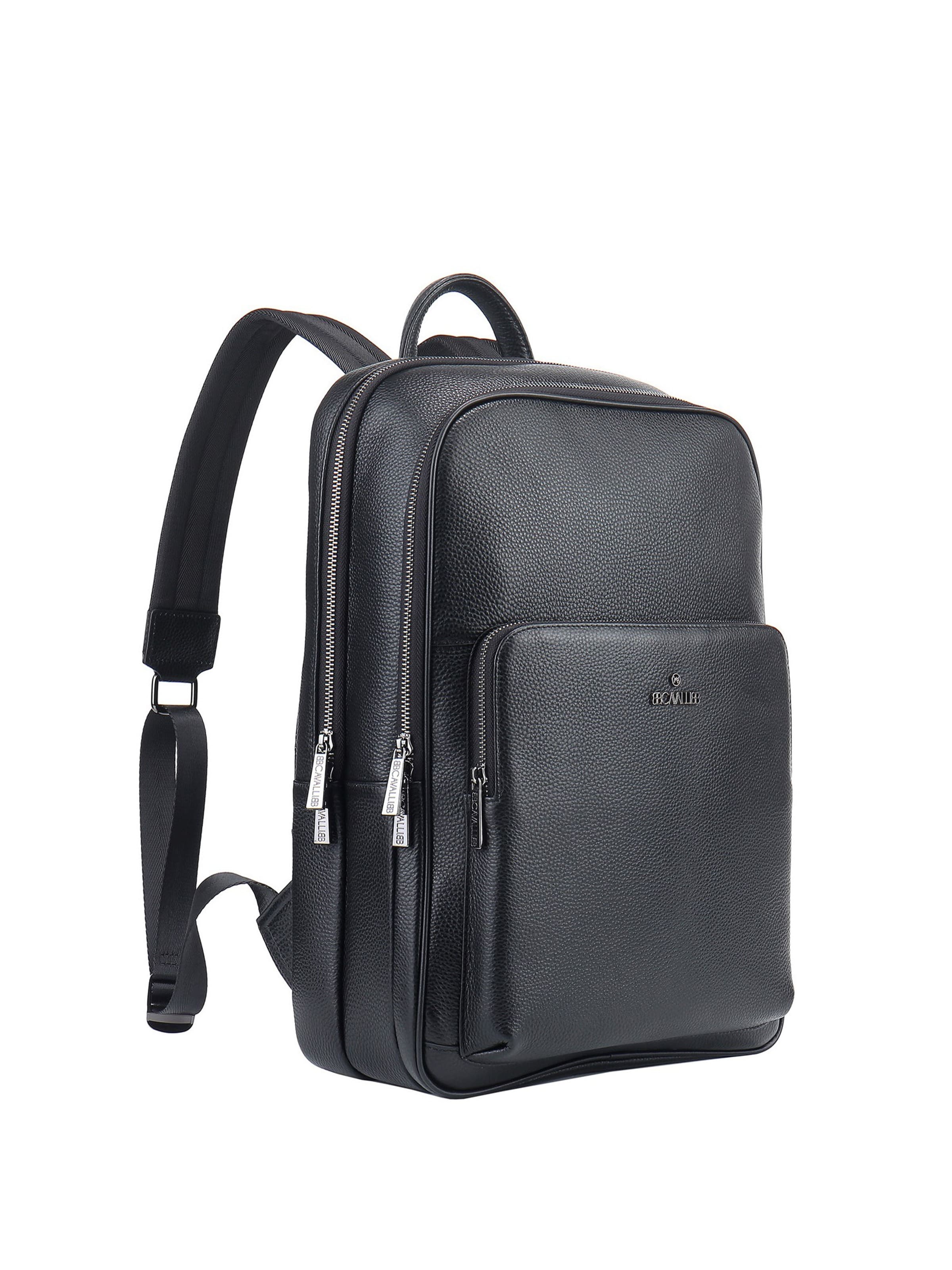 Zaino 'Zaino Unisex Pelle Nera B Cavalli - Chiusura Zip e Tasche Organizzate' di B. Cavalli in nero