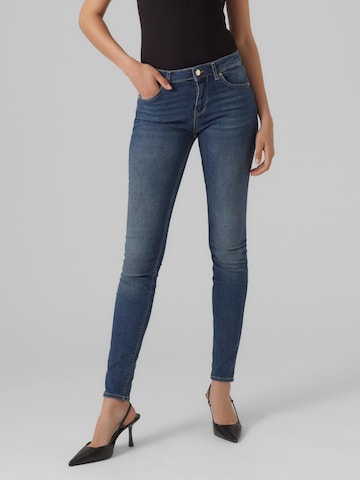 VERO MODA Skinny Jeans 'LUX' in Blauw: voorkant