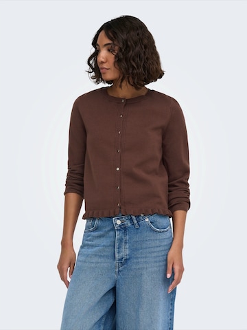 ONLY Strickjacke 'ONLCINDEREL' in Braun: Vorderseite