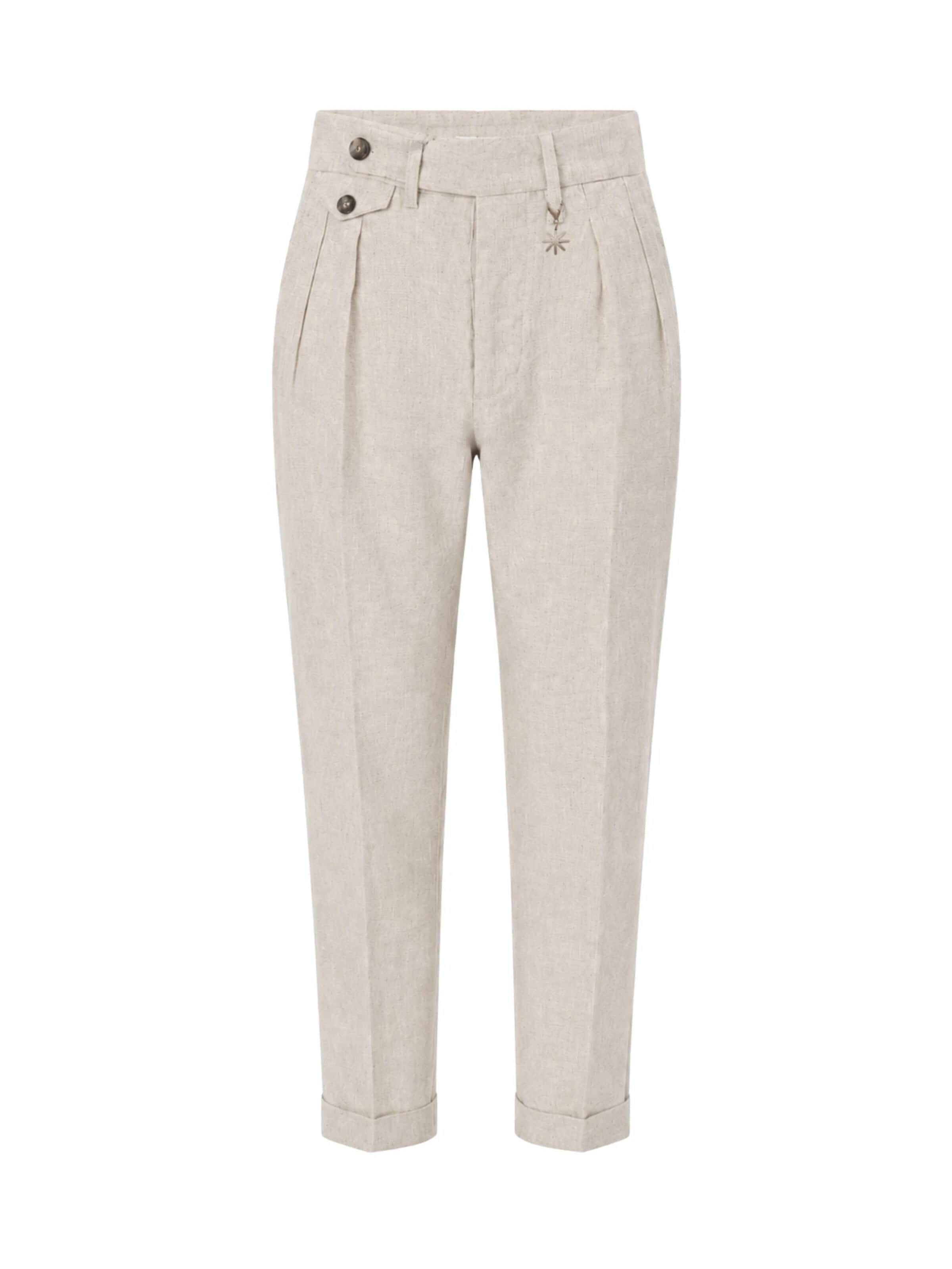Manuel Ritz Regular Trousers 'PANTALONE LAVATO' in Beige: front