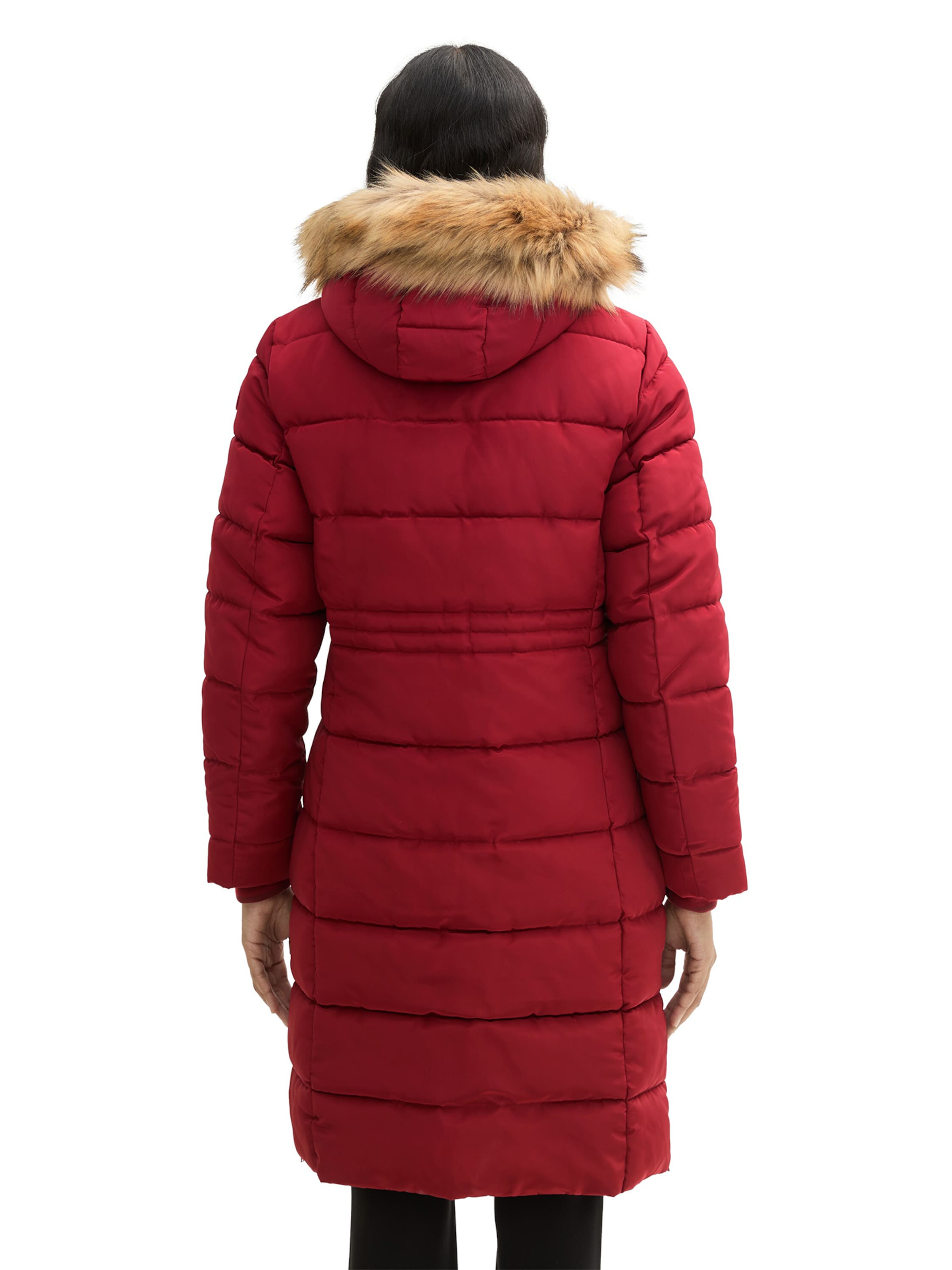 TOM TAILOR Pitkä talvitakki värissä punainen