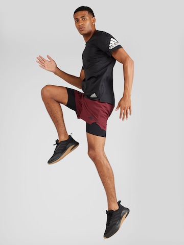 ADIDAS PERFORMANCE Štandardný strih Športové nohavice 'Power Workout' - Červená