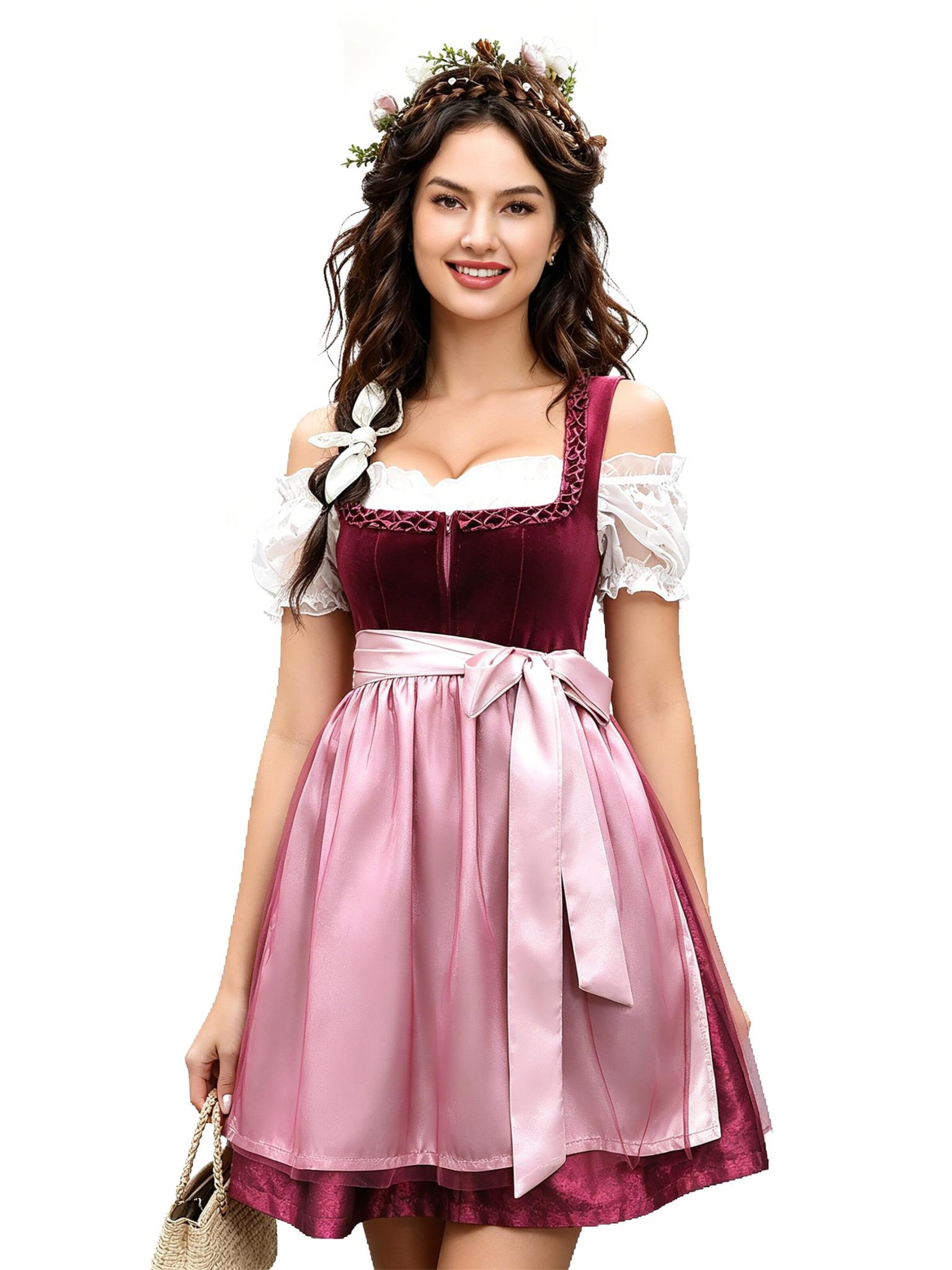 KoJooin Dirndl‌‌‌‌‌‌‌‌‌ in Rot: Vorderseite