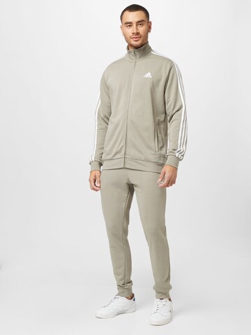 ADIDAS SPORTSWEAR Tracksuit 'Basic 3-Stripes French Terry' in Grey: front