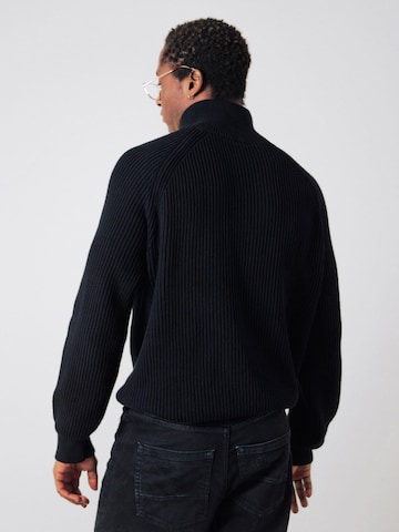 Pull-over 'Half-Zip Knit' Honest Basics en noir