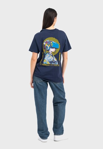 Oldskull Shirt 'Asian Virtual Geisha Logo Graphic' in Blue