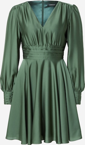 Robe de cocktail SWING en vert : devant