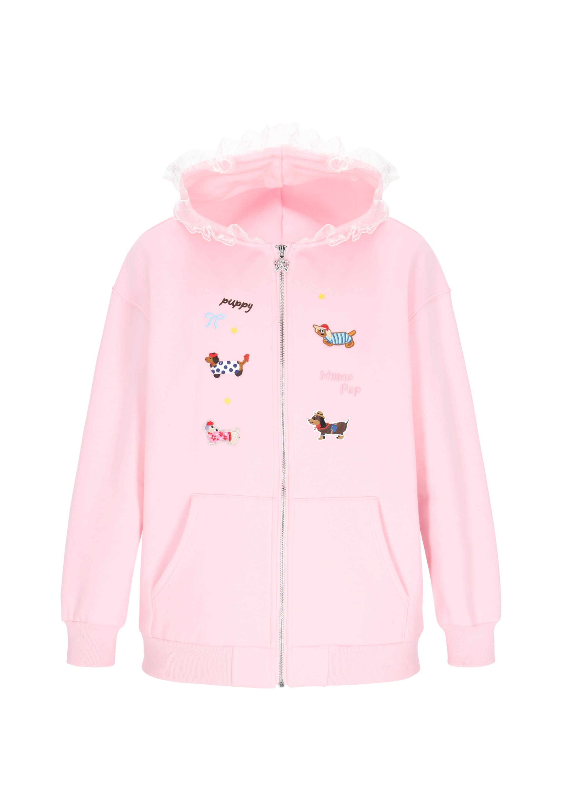 MYMO - Sudadera con cremallera 'Pop' en rosa: frente
