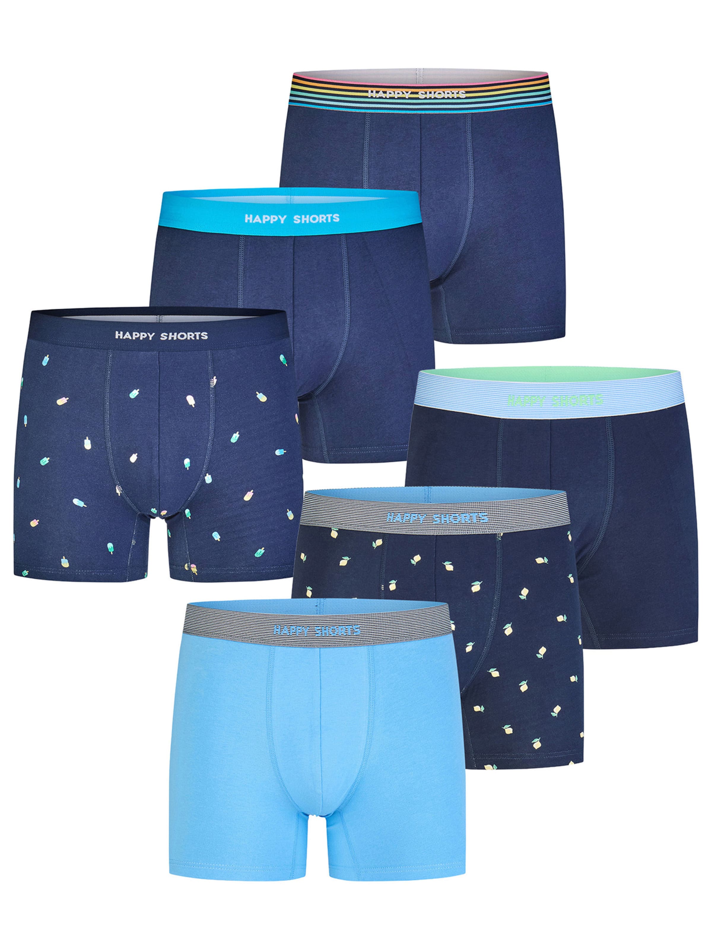 Happy Shorts - Boxers ' Fan-Prints ' em azul: frente